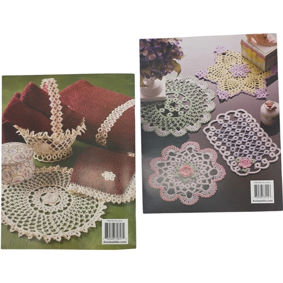 Annie’s Attic Crochet Tatting Pattern Lot Learn Cro-Tat & Delicate Mini Doilies - Image 2 of 3
