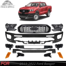 Front Bumper Face Bar Paintable & Grille Assembly Kit For 2019-2022 Ford Ranger
