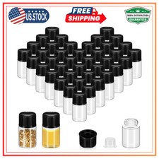 100 Pcs 2ml Glass Vials with Black Screw Caps Leakproof Mini Sample Bottles