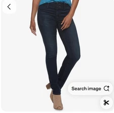 Women's Apt 9 Slimming Waist Mid Rise Medium Dark Wash Straight Jean Size 18NEW