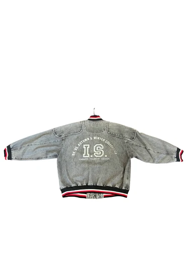Issey Miyake I.S. AW84-85 Chisato Tsumori Denim Varsity Bomber - product listing photo