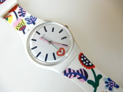 JUST FLOWERS! Colorful Nature SPRING FLOWERS Swatch w Silicone band! NIB-RARE!