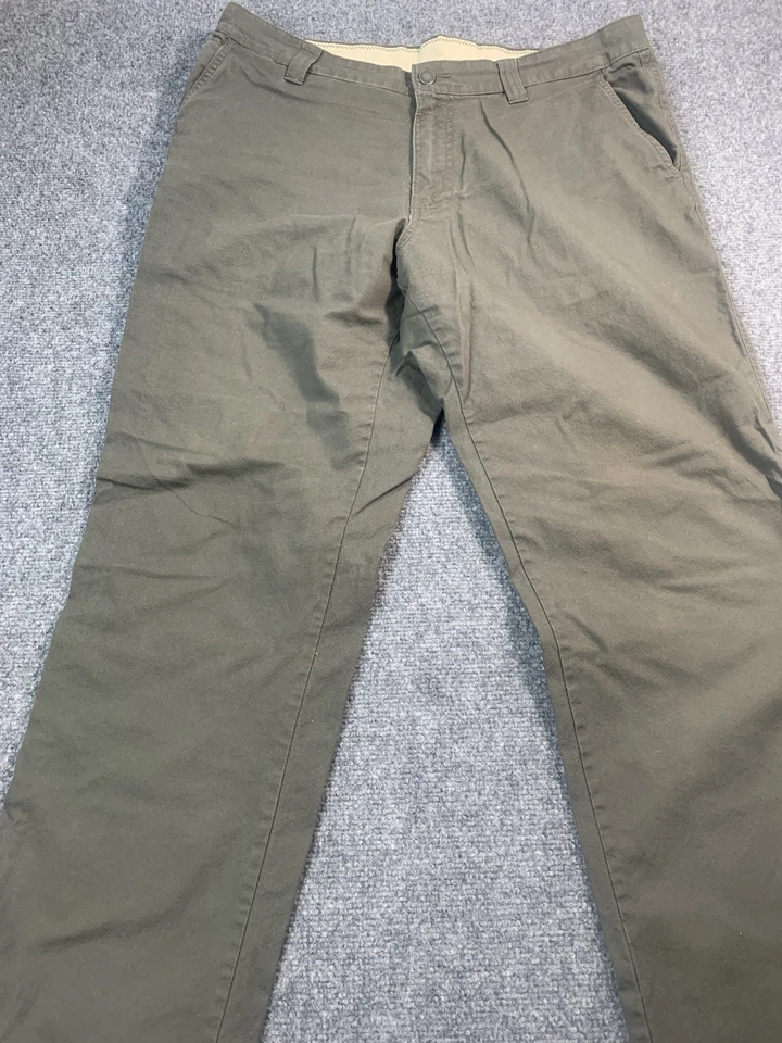 Pantalones Columbia Para Hombre 34x30 Verde Chino Pierna Recta Exterior Informal Foto 4 de 4