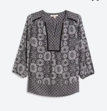 Les Serein Perri Top Womens Black and White Size Large NWT