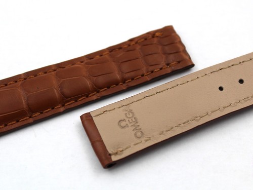 Watch Band Omega Speedmaster Genuine Alligator Gold Deployante 20/18mm Ricambi - Imagen 4 de 4