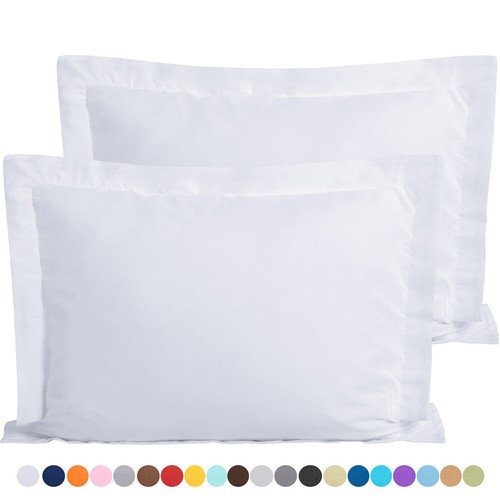 Double Brushed Microfiber Pillow Sham 2 Pack Well Stitched Nice Rich Colors