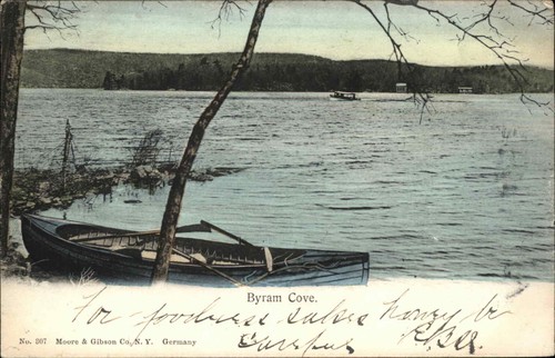 Boat at Byram Cove - Lake Hopatcong NJ new Jersey Cancel 1905 Postcard - 第 1/2 張圖片