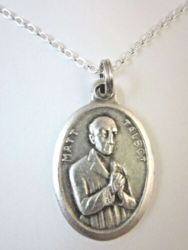 Collier pendentif médaille Vénérable Mat Talbot pour femme 20 pouces chaîne avec carte de prière - Photo 1/4