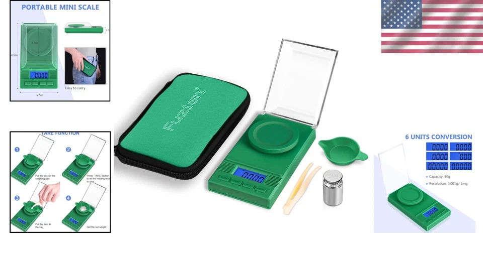 Прецизионные миллиграммовые весы 50 г/0,001 г: портативные ювелирные изделия с жидкокристаллическим дисплеем и лекарственное взвешивание - Изображение 2 из 4
