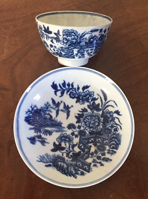 工芸品 Worcester Cup&Saucer? Antique 18th c. Worcester Porcelain Tea Cup & Saucer Plate Bowl