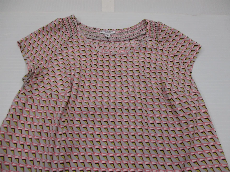 Vestido recto geométrico gris claro rosa talla L LIZ LONG MATERNITY para mujer Foto 2 de 4