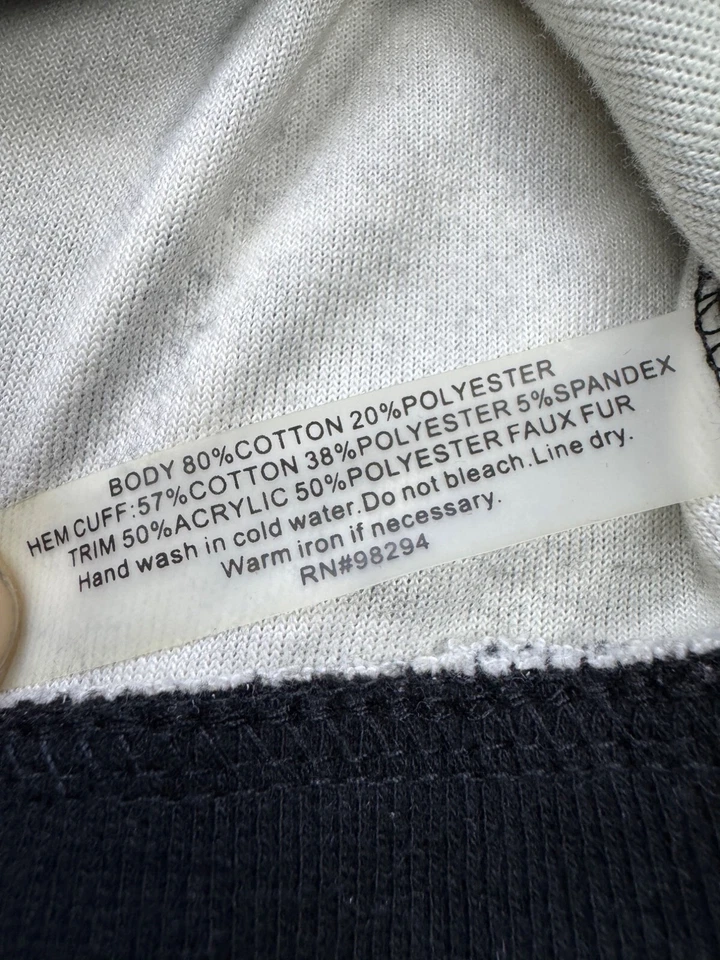 Suéter Onque Informals Mujer Mediano Negro Imitación Piel Capucha Cremallera Completa Terciopelo Cebra Foto 4 de 4