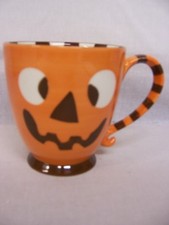 TASSE STARBUCKS 2007 HALLOWEEN DRÔLE VISAGE EFFRAYANT RAYURES ORANGE ET MARRON 18 OZ