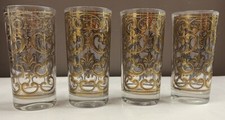Vintage Georges Briard 22K Gold Glassware Barware 1960s Mid Century