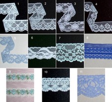 Assorted Vintage Blue Lace Trim 2 - 12 Yards x 3/4" - 2" Aqua 193X CLOSEOUT