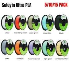 5/10/15PACK Creality Soleyin Ultra PLA 3D Printing Filament 1.75mm High Speed