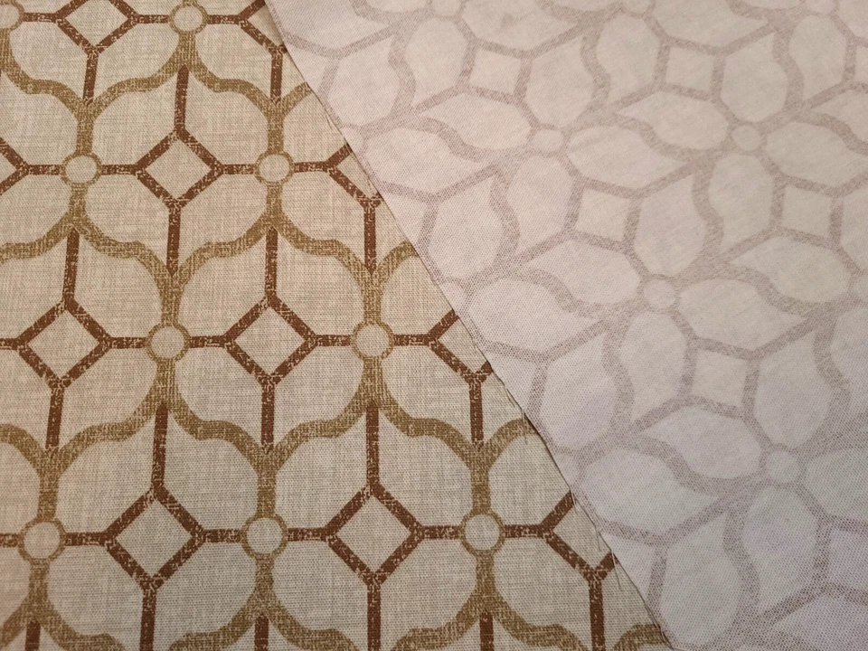 Covington ROCKAWAY CHESTNUT Beige Brown Designer Diamond Drapery Uph Fabric - Image 2 of 4