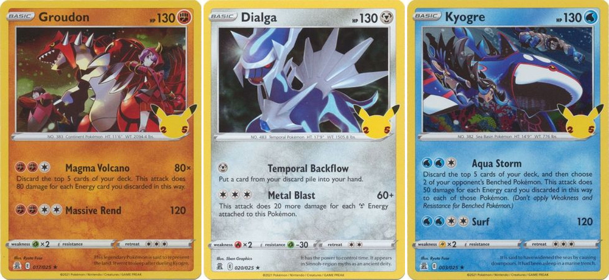 Groudon Dialga Kyogre Rare Holo Legendary Pokemon Card Collector's Set NM / VLP