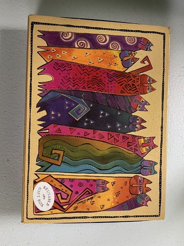 Laurel Burch Cat Greeting Cards Box Set of 25 Blank Reusable Box Kitties Cats - Picture 7 of 14
