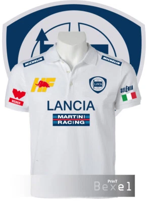 POLO PRINTED LANCIA DELTA HF INTEGRALE MARTINI RACING VINTAGE in 5 colorI