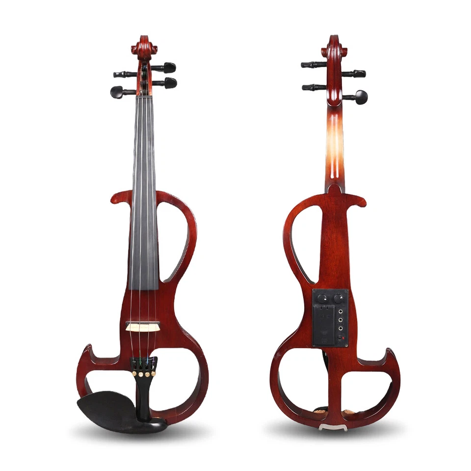 Electric Violin Full Size 4/4 Red Silent Electric Violin With Ebony Fittings - Image 2 of 4