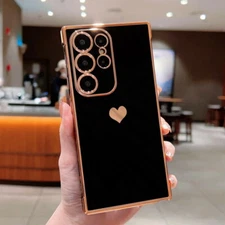 For Samsung S25 Ultra S24 S23 S22 S21 Shockproof Silicone Heart Phone Case Cover