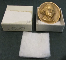VTG James Wilson Pennsylvania Medallic Art Co High Relief Bronze Medal PA