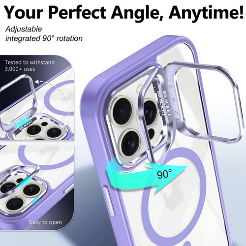 Funda Magsafe Soporte Lente Protector Para iPhone 16e 16 15 14 13 12 11 Plus Pro Max - Imagen 16 de 75