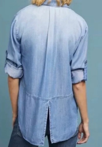 Anthropologie Cloth & Stone Split Back Button Down. NWT Size XS. Retail- $168 - Picture 4 of 8