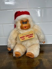Vintage Russ Berrie  Co Gonga Plush Thumb Sucking Gorilla Christmas Santa