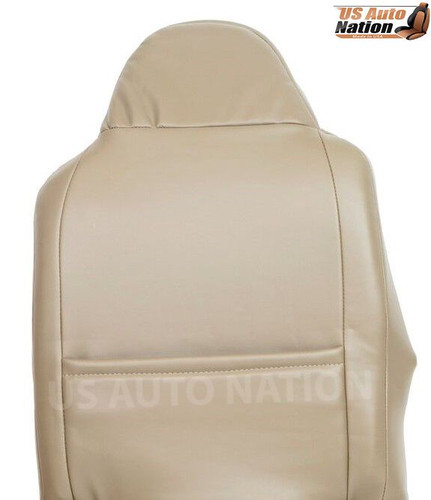 2002 Ford F250 F350 Lariat -Driver PERFORATED Leather Lean Back Seat Cover TAN- - Picture 2 of 12