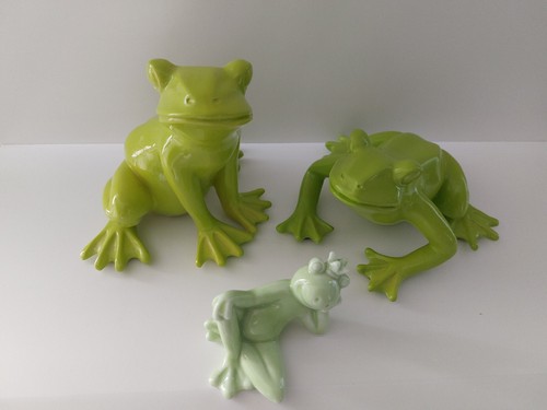 Frosch Frösche Fisch Paket Deko Figur 6Teile 5 stück grün + 1 Fisch in gelb - Bild 12 von 13