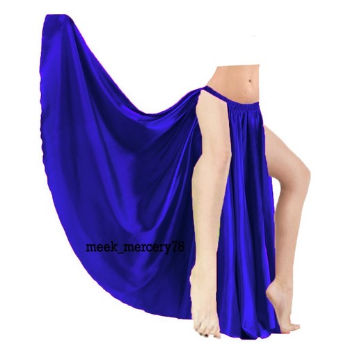 Side Cut Slit Skirt Adult Dancewear Belly Dance Satin Costumes Plus Size S2 - Picture 65 of 86