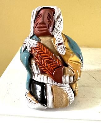 Keena Mohawk Native American Indian Sculpture- Signed