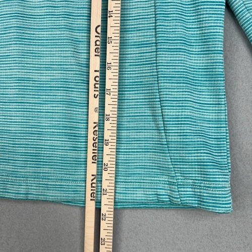 The North Face Jacket Girls Medium Blue Teal Stripe Full Zip Sweater Active - Picture 12 of 16