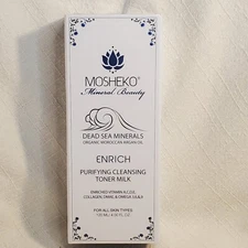 MOSHEKO Dead Sea Mineral ENRICH Purifying Cleansing Toner Milk 4 Fl Oz Sealed