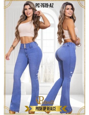 Kolumbianische Jeans, 38 (10) - Push Up Effekt - Blau