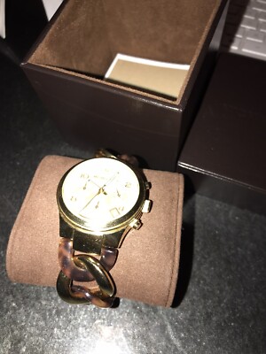 MICHAEL KORS CHRONOGRAPH DATE CHAIN LINK GOLD-TONE LADIES  display picture 1