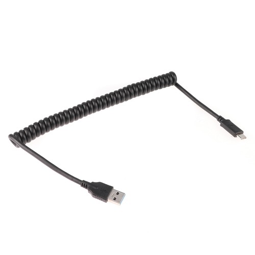 USB-C 3.1 Type C Male to USB 3.0 Male Sync Charge Data Extension Coiled Cable - Picture 4 of 4