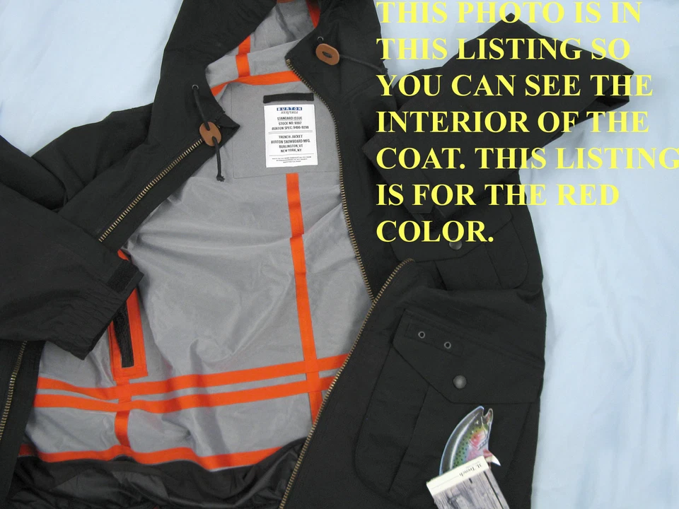 NEW! $270 Burton Heritage 3L Trench Mens Snowboard Jacket! S *Shell* Red - Image 3 of 3