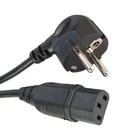 Right Angled Schuko IEC C13. Black Schuko to Kettle Lead, 2M European 2 Pin UK