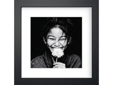 SQUARE PHOTO FRAMES WITH WHITE MOUNT BLACK WHITE OAK WOODEN PICTURE FRAME