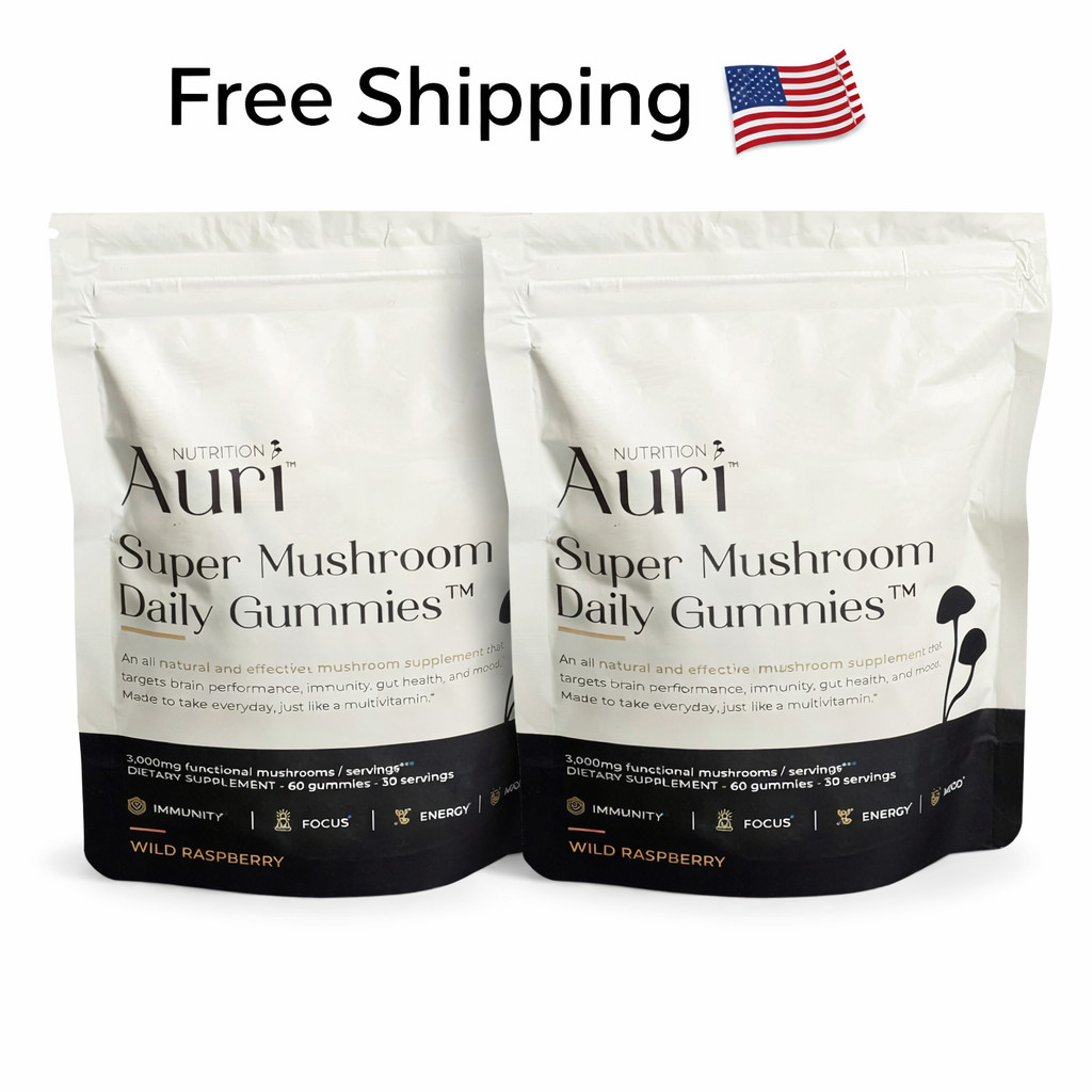 2 pack Nutrition Auri Super Mushroom Daily Gummies Freet Delivery US