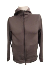 Men’s Full Zip Stretch Poly Hoodie Sweater S Olive Green All In Motion Hooded