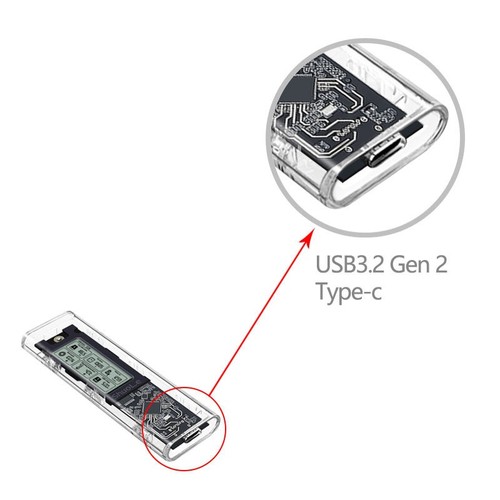 10Gbps M.2 NVME/NGFF Type-C SSD Adapter With LED Intelligent Digital Health - Afbeelding 12 van 16