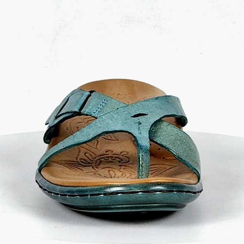 Born Dewitt Blue Cross Strap Thong Comfort Slides Leather Sandals NIB Women 10 - Picture 10 of 24