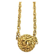 Chanel Vintage Coco Mark Necklace Pendant Women Gold One Size