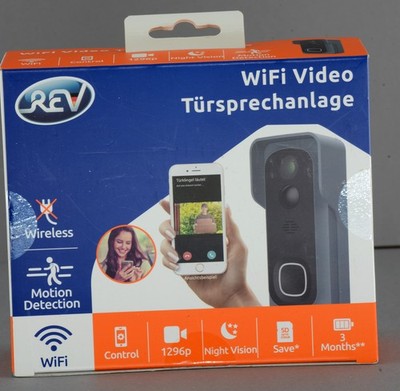 REV Ritter  Link 2 Home Wifi Video Türsprechanlage WLAN Bell 7T Grau Schwarz