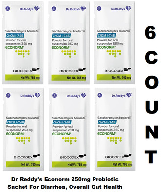 Dr Reddy's Econorm 250mg Probiotic Sachet Support Digestive & Gut Health 6-Count