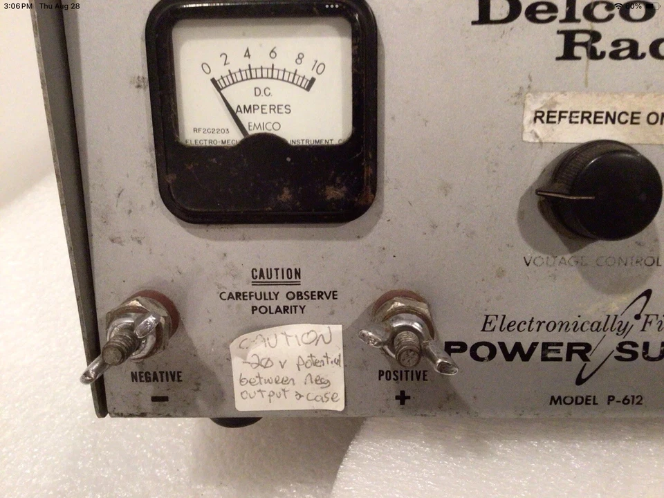 FUENTE DE ALIMENTACIÓN VINTAGE DELCO RADIO FILTRADA ELECTRÓNICAMENTE MODELO P-612 Rara Foto 4 de 4